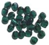 25 12mm Four-Sided Flat Round Emerald Glass Beads